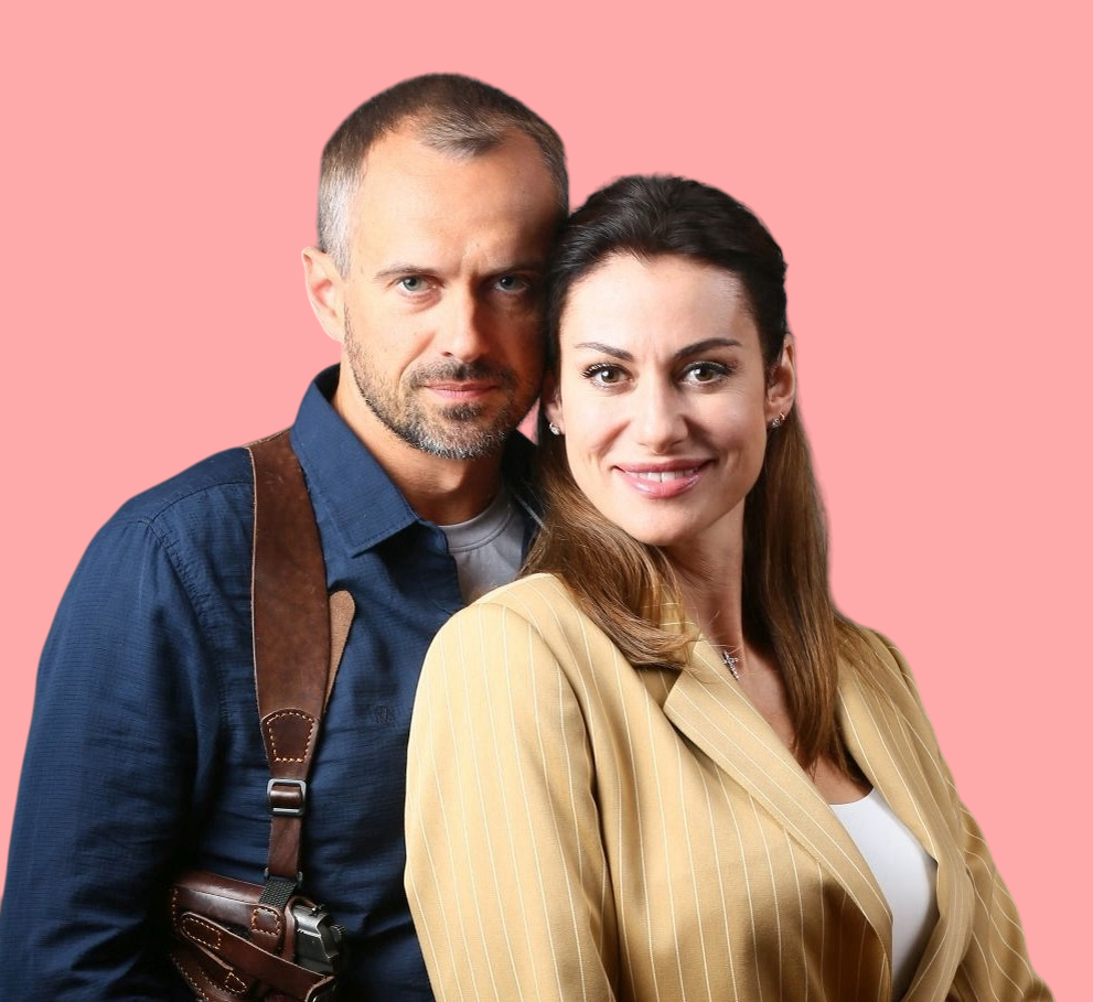 Кадр со съёмок сериала «Тайны следствия»: Анна Ковальчук и Алексей Комашко