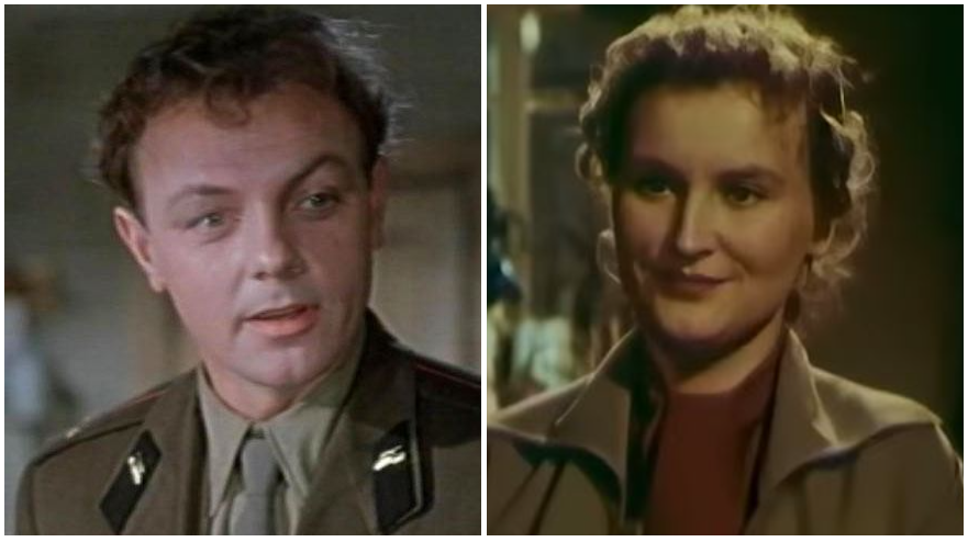 кадры для коллажа из фильмов "Ссора в Лукашах" (1959) и "Медовый месяц" (1956)