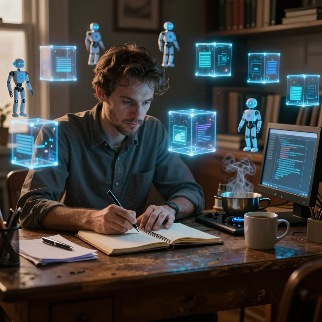 Засилие ИИ-агентов вокруг простого писателя, по мнению Алисы