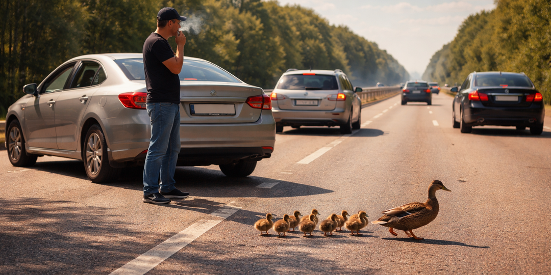 Непредсказуемая остановка на трассе