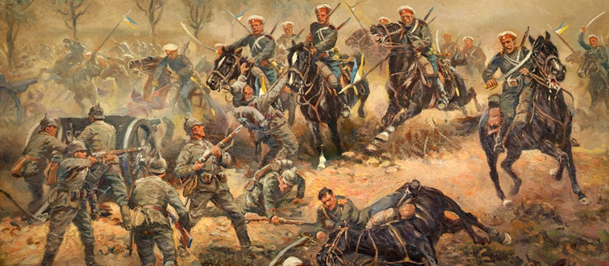 Русская кавалерия атакует. © Художник А. Щелумов