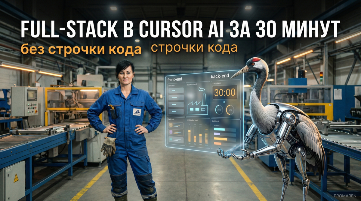   Cursor AI помогает собрать рабочее full-stack приложение за 30 минут без навыков программирования | Марина Погодина, PROMAREN Марина Погодина