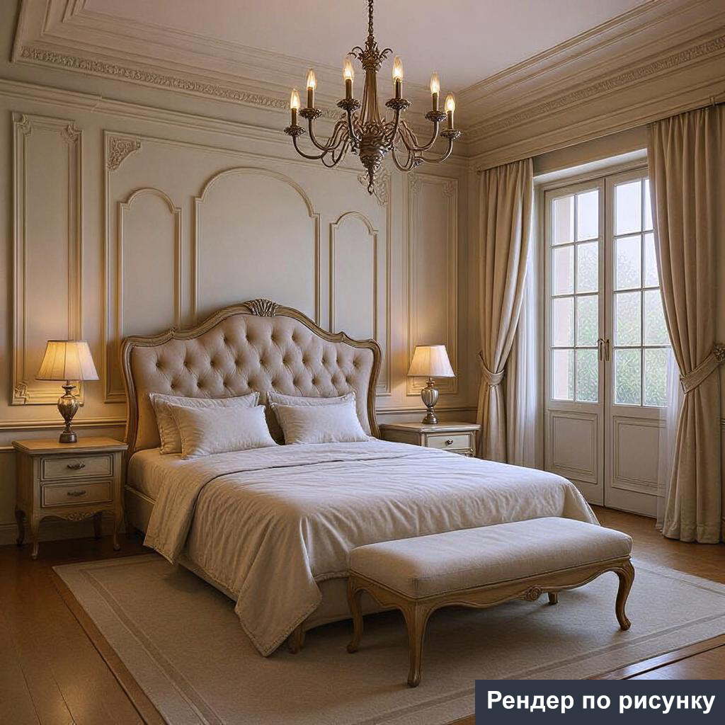 Визуализация интерьера в нейросети по рисунку