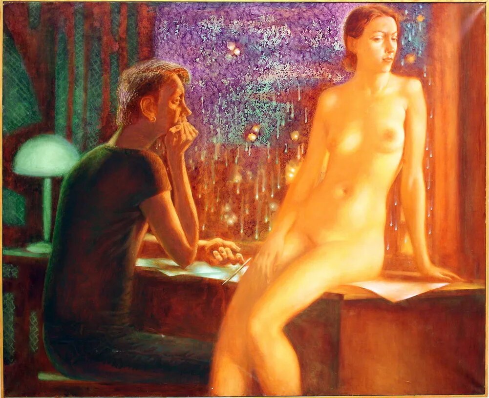  © Дмитрий Гевейлер. Поэт и муза. Холст, масло. 90 х 110 см. 2018.