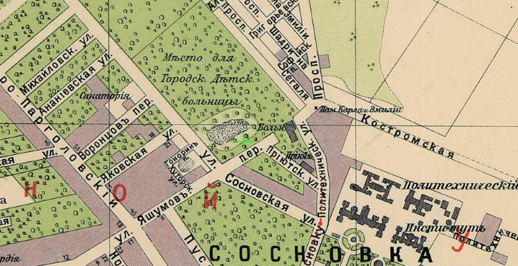 Фрагмент карты 1913 г. Источник: retromap.ru