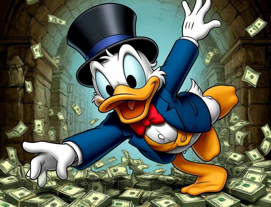 Сравнение со Скрудж Макдаком здесь не случайно.