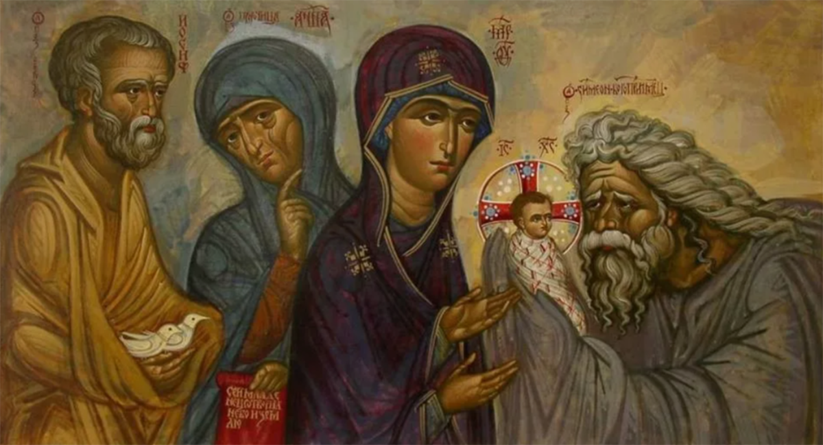 Праведный Симеон Богоприимец и младенец Иисус. Источник: glazoveparhia.ru