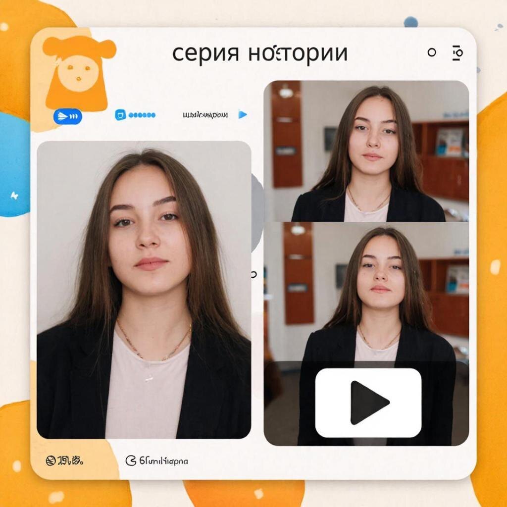 коллаж с девушкой на разных кадрах