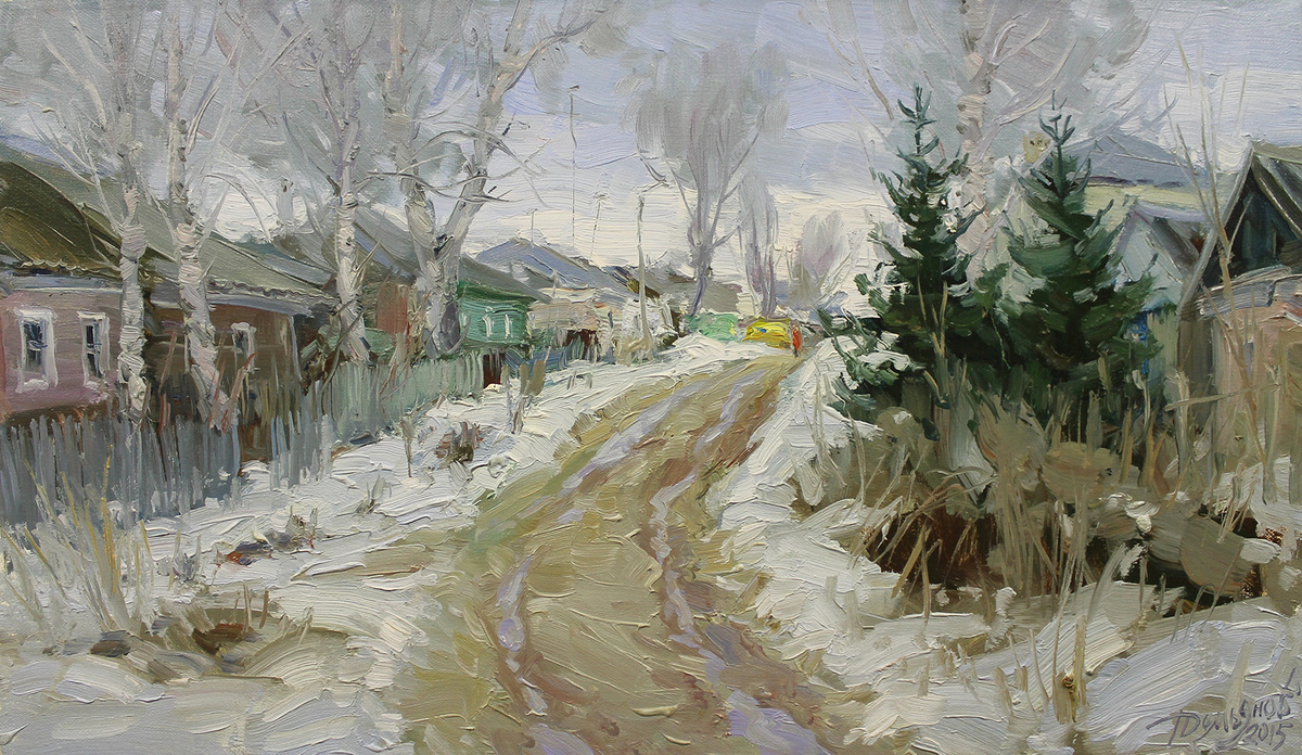 «Оттепель», холст, масло, 35 х 60 см, 2015 г.