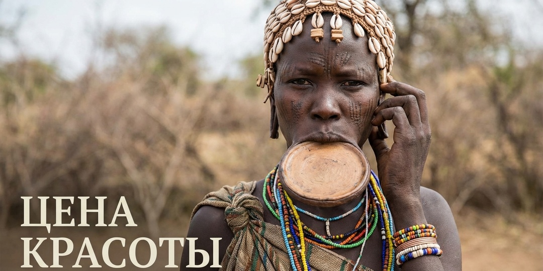 Красота, требующая жертв: Зачем женщины племени Мурси превращают свое лицо в глиняную тарелку (и почему мужья платят за это коровами)