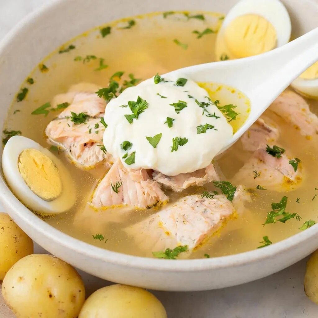 Суп из семги со сметаной: рецепт нежной классики для уютного обеда.