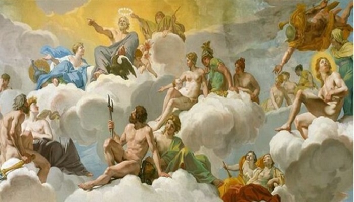 Вот так выглядели боги, по представлениям греков. Фреска Джованни Ланфранко «Боги Олимпа». 