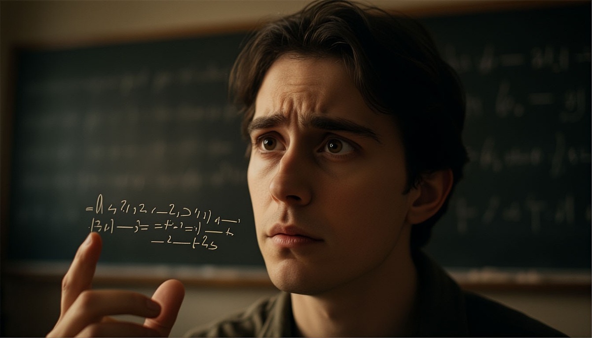 Человек с синдромом саванта выполняет сложные вычисления в уме. Художественное представление