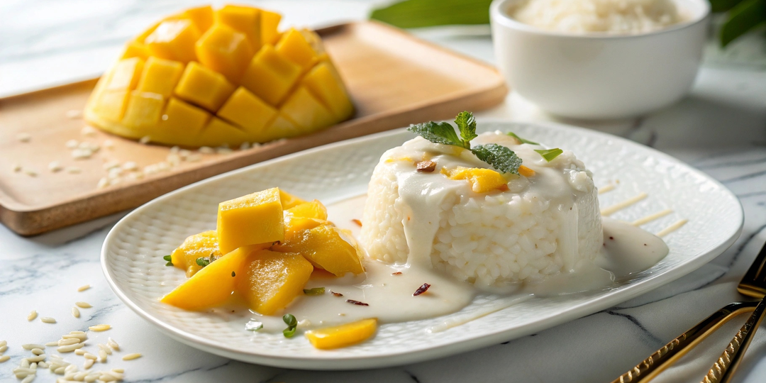 Као ниао мамуан — тайский десерт с манго и клейким рисом