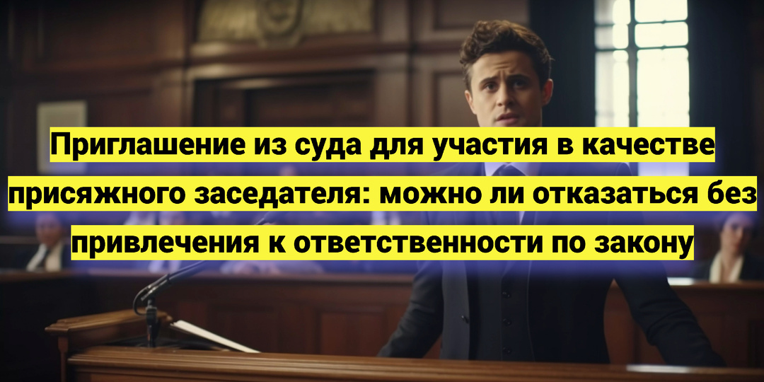 Приглашение из суда для участия в качестве присяжного заседателя: можно ли отказаться без привлечения к ответственности по закону