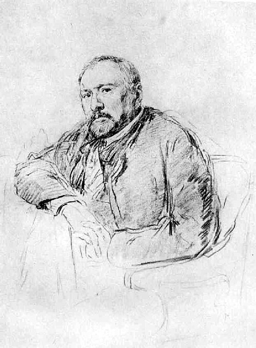   Николай Лесков, рисунок Ильи Ефимовича Репина, 1888—1889 гг., общественное достояние