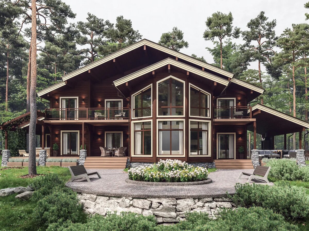 Фото: tfhouse.ru/проект дома из клееного бруса Taikina