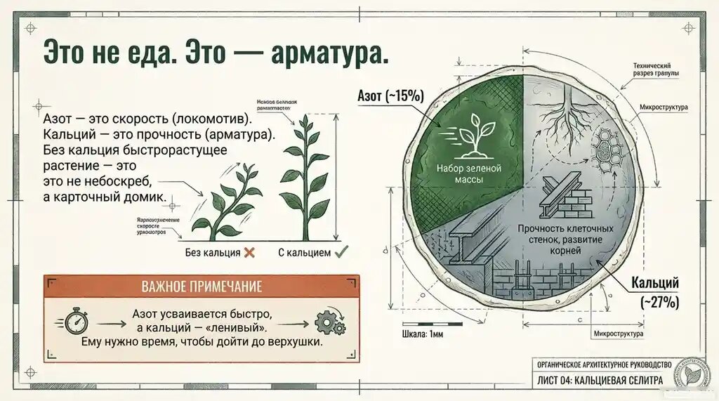 Дело в том, что кальций — это скелет растения