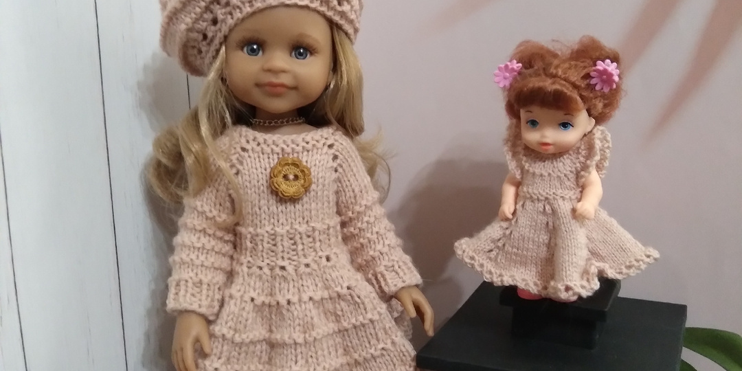 Платье "Полосочки-2" и беретик для Паолы (описание)