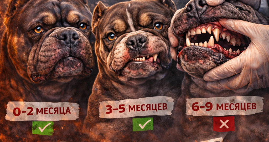 🦷 Прикус у американского булли. Когда ещё можно помочь, а когда уже поздно