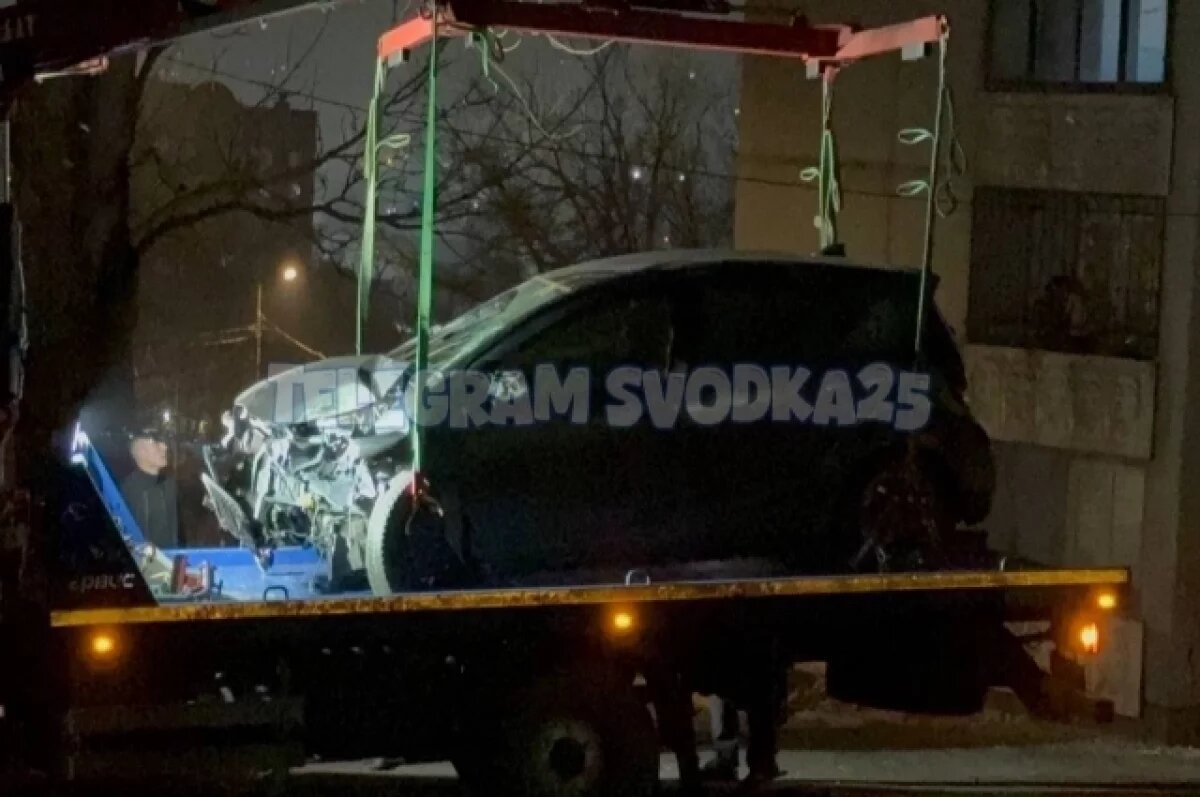    Водитель такси наехал на людей и скрылся после ДТП с деревом