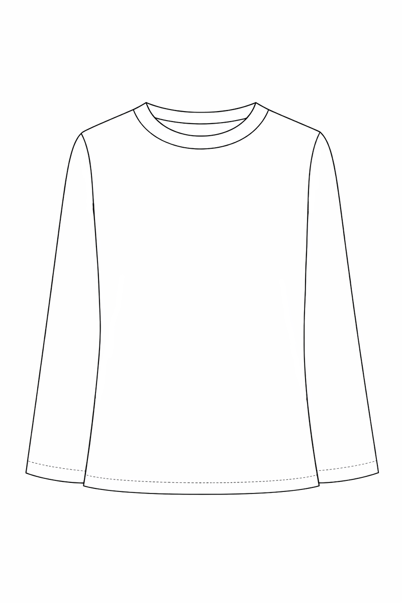 Моя выкройка лонгслива, технический рисунок