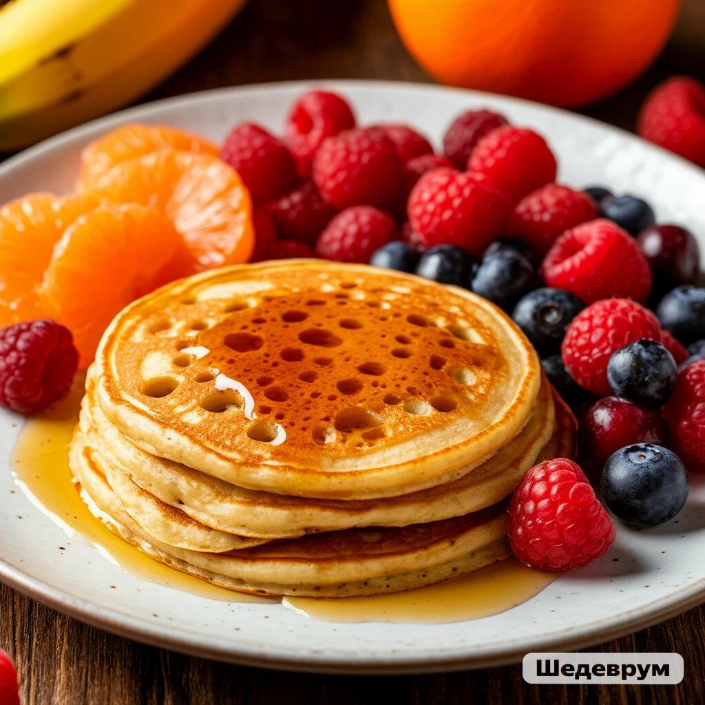 Тонкие  с дырочками банановые блинчики
