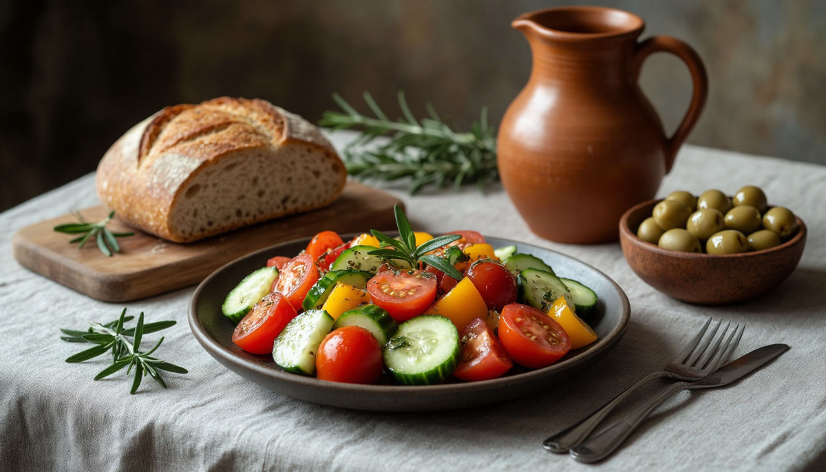 Средиземноморская диета — это не строгий подсчет калорий, а разнообразие цветов и вкусов на вашей тарелке. Источник Алиса AI