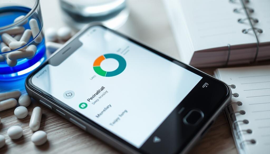    Изображение медицинского приложения на смартфоне, которое анализирует здоровье