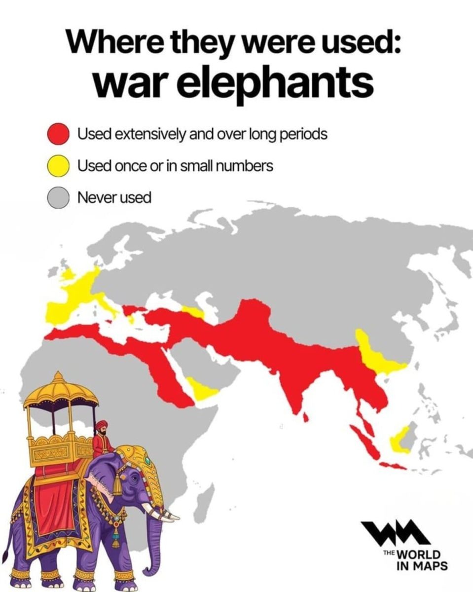    Боевые слоны древнего мира: история на карте / © World Visualized