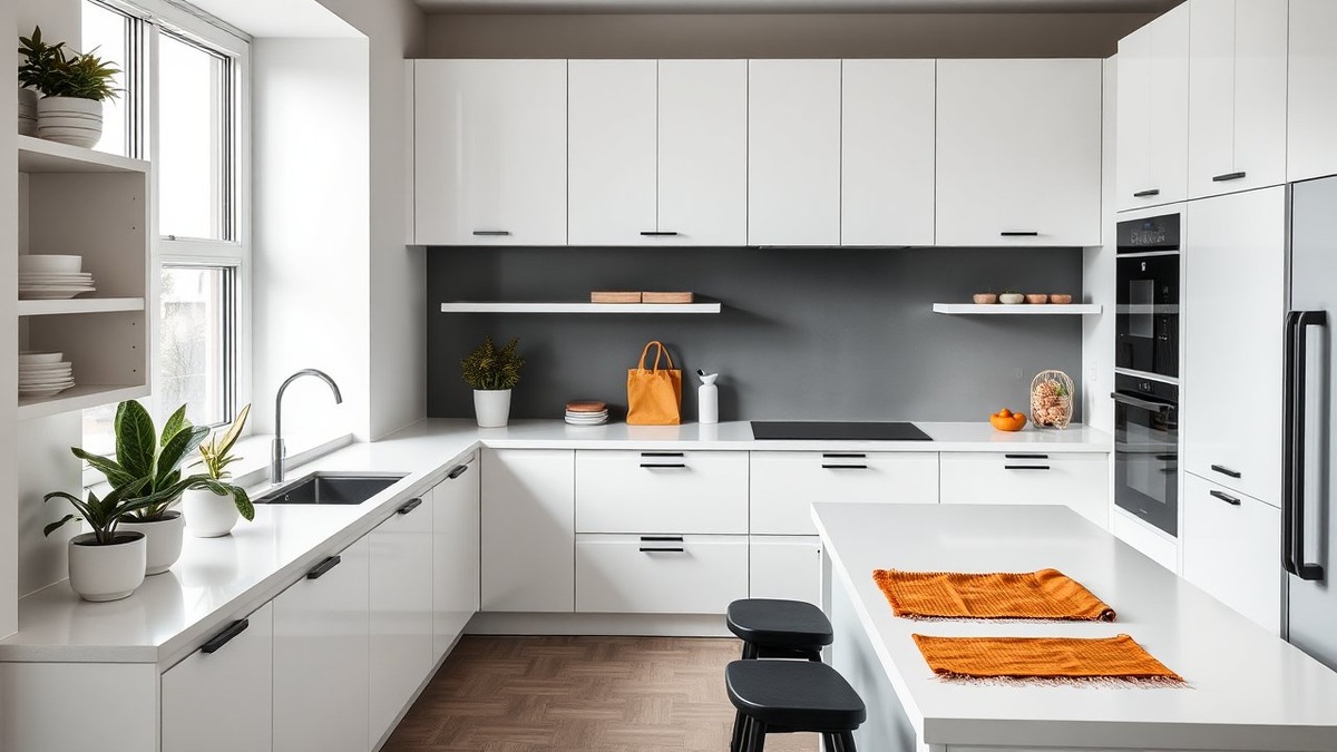 Премиальная современная белая кухня