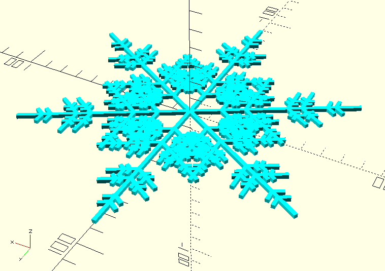 Снежинка с использованием рекурсии
