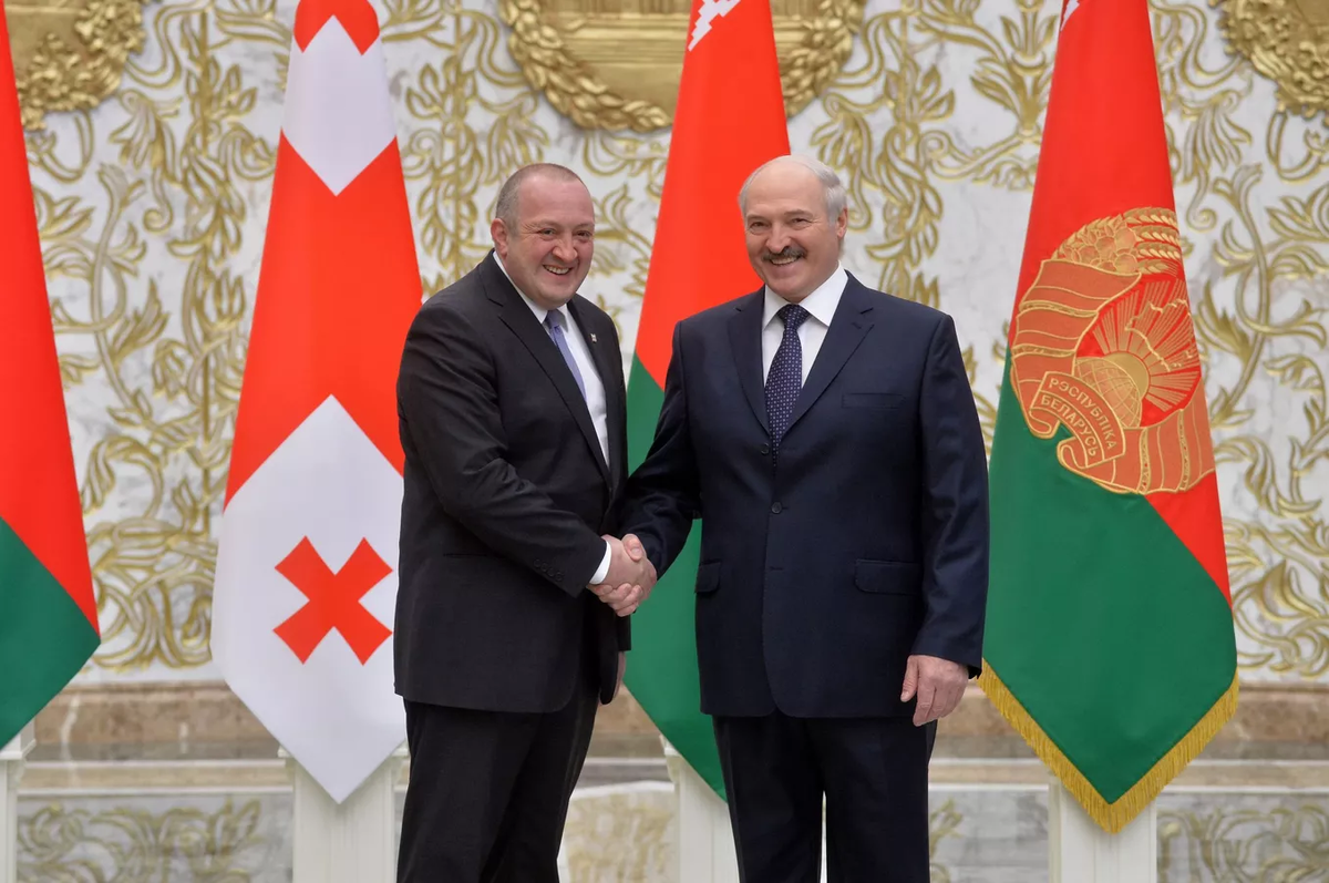 Георгий Маргвелашвили и Александр Лукашенко в Минске, 2017 г.