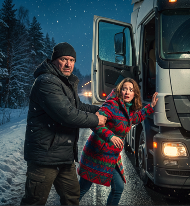 Американка застряла ночью на трассе в России. К ней подъехал суровый водитель фуры