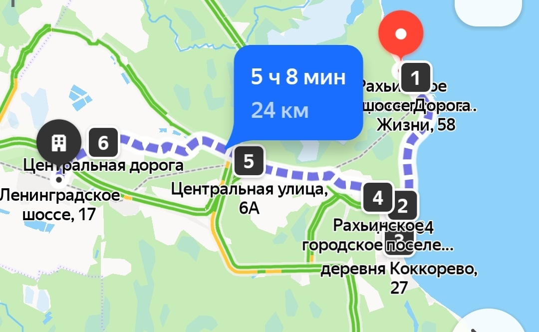 скриншот с Яндекс карт. Это примерно наш маршрут. По итогу мы прошли почти 30 км