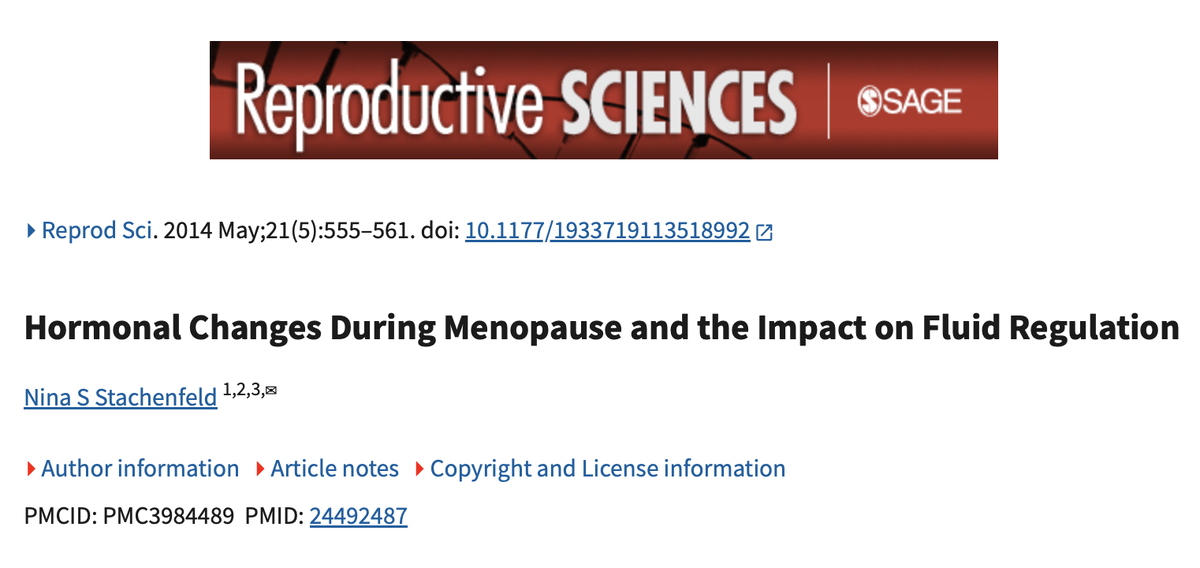 https://pmc.ncbi.nlm.nih.gov/articles/PMC3984489/ - статья о влиянии гормональных изменений во время менопаузы на регуляцию баланса жидкости в организме