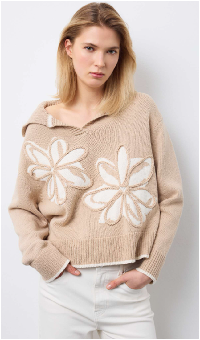 Джемпер Стефанель с цветочным узором.