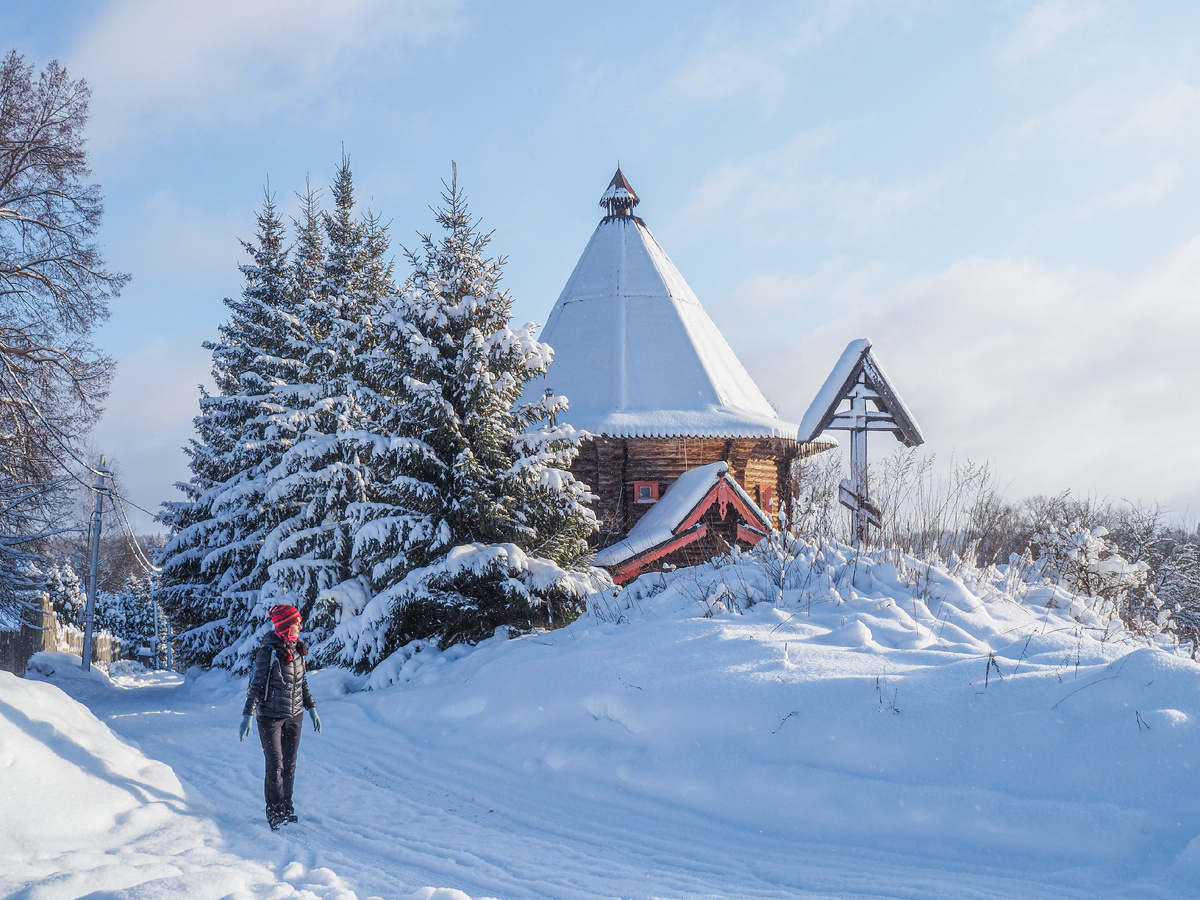 Деревня Святогорово, вид от поворота в деревню со стороны Думино. Фото Павел Каманин