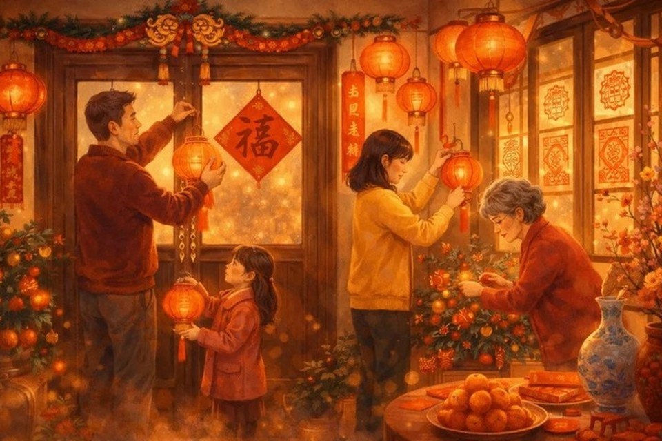    Красный и золотой цвета не просто украшают дом, а становятся оберегами и символами притяжения удачи. Фото: Chat GPT