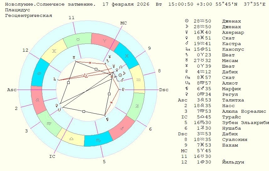 Карта Новолуния на Москву.