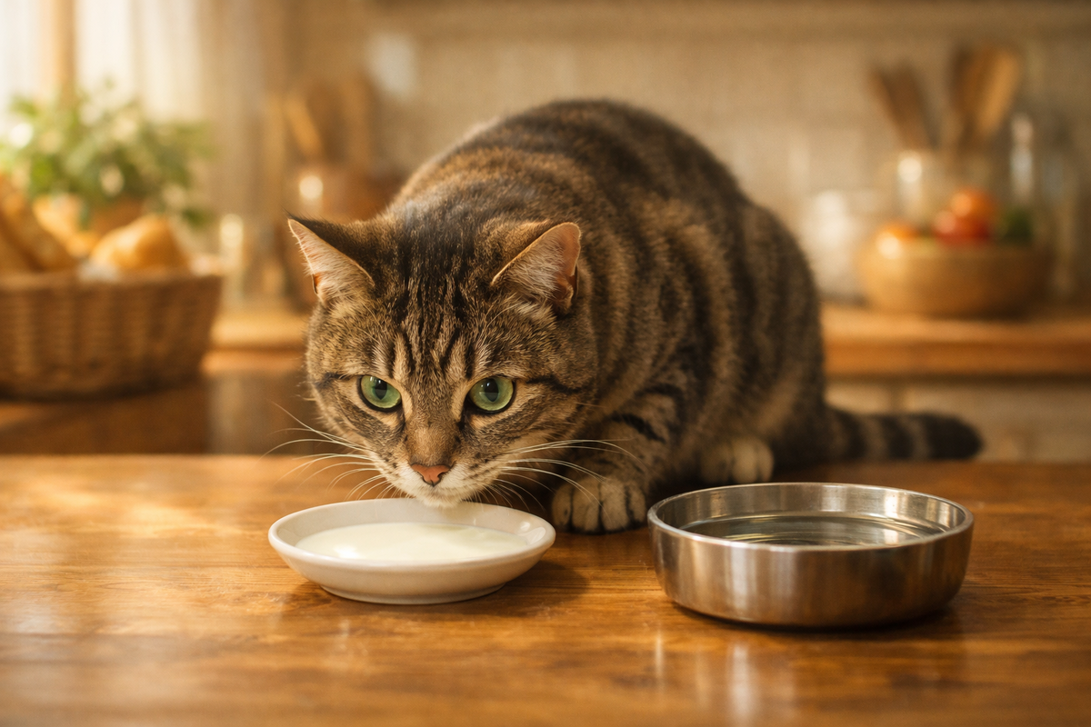 Милое блюдце с молоком и кошка рядом: символ заботы не всегда полезен