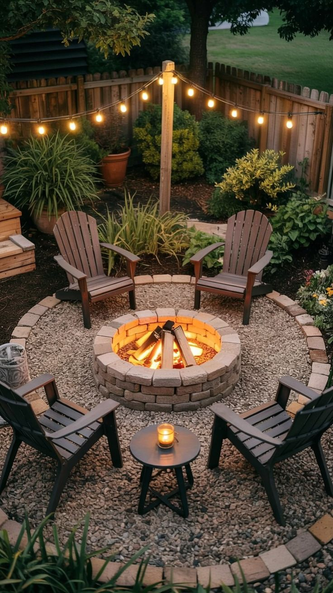 Классическая костровая зона — тепло, уют и семейные посиделки у огня