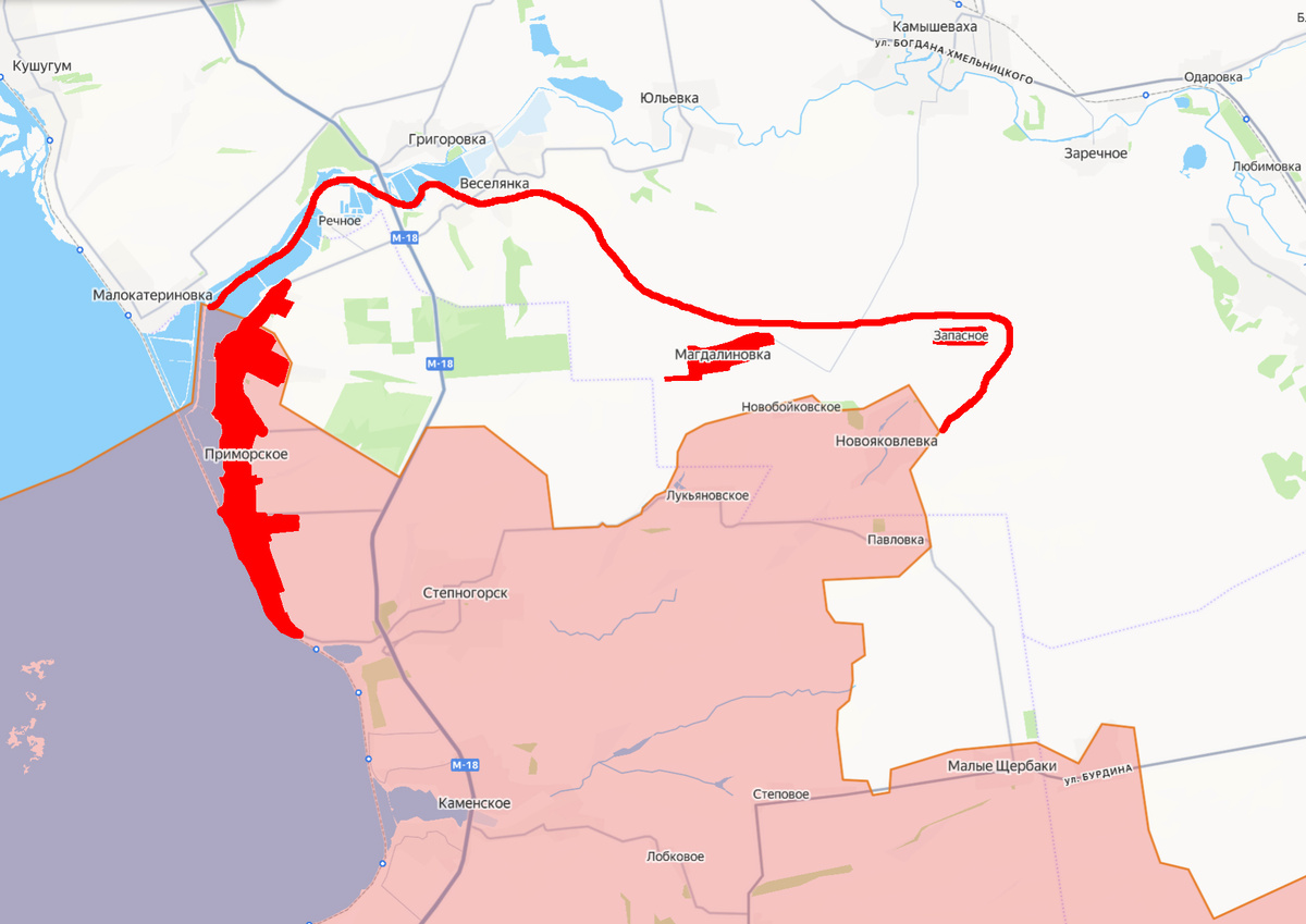 Красной линией обозначена ЛБС, которая следует из официальных заявлений представителей МО.