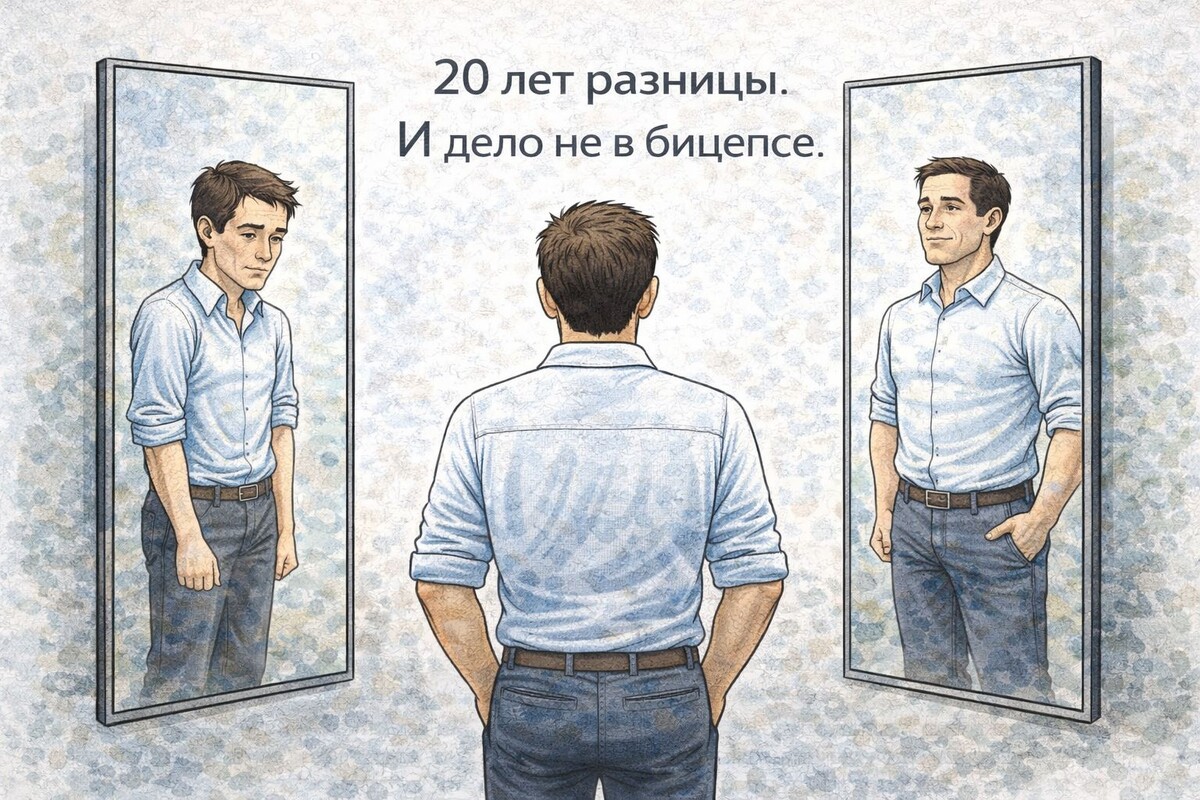 Слева - я в 25. Думал, что качалка для понтов. Справа - я в 45. Понял, что это вообще про другое.