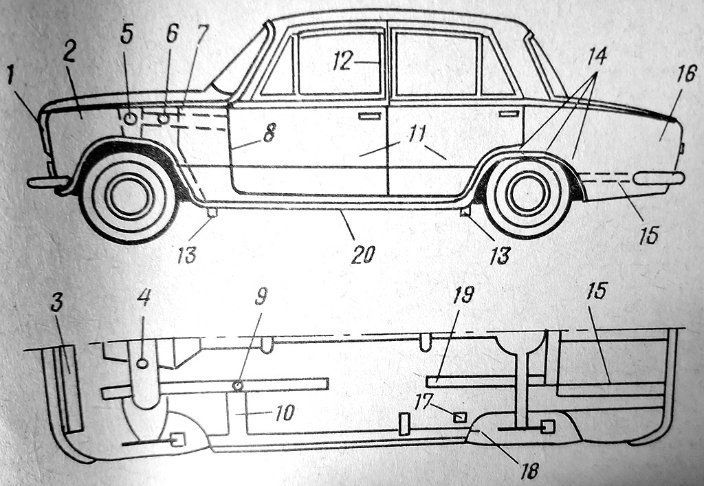 В пособиях для автолюбителей непременно публиковали схемы самых уязвимых мест кузова