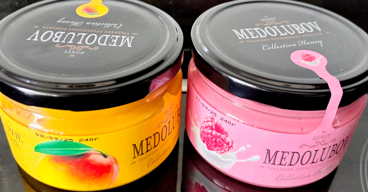 Медовое суфле с манго и с моком и малиной