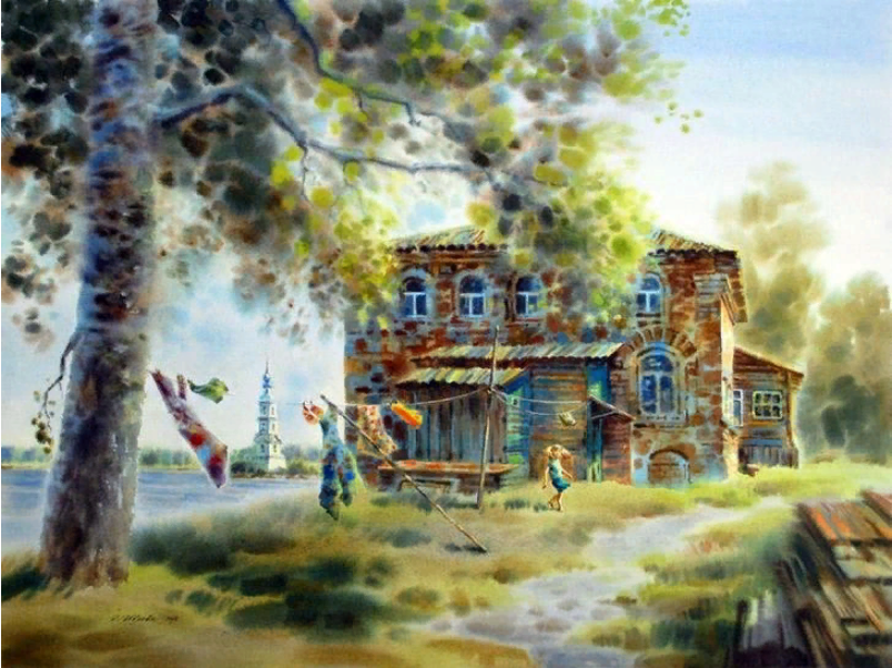 "Ветер с Волги."  Калязин — город (с 1775) в России, административный центр Калязинского района Тверской области. Образует городское поселение город Калязин.. Источник изображения: 
Сайт: www.ivleva.com.ru https://vk.com/ivleva_art  