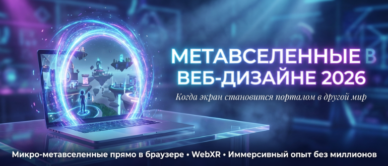 «Когда твой сайт наконец-то научился жить своей жизнью… и зовёт тебя в гости 😏
Метавселенные в веб-дизайне 2026 — уже не фантазия, а просто понедельник»