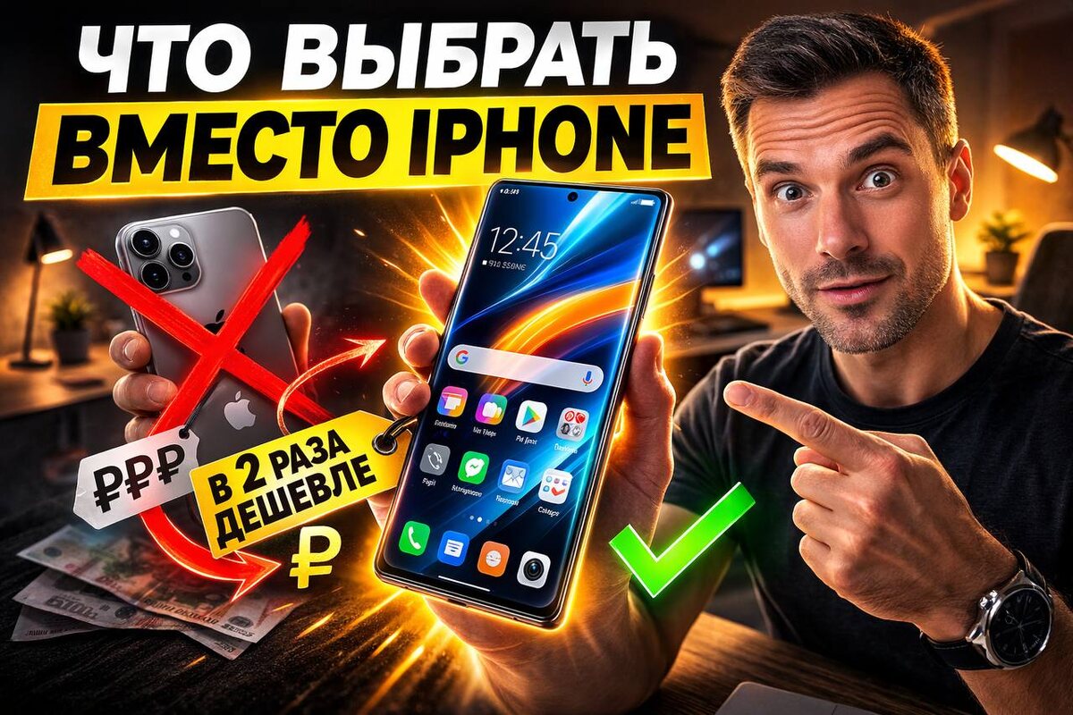 Ищете альтернативу iPhone за вдвое меньшие деньги? Сравниваем топовые Android-смартфоны: мощные камеры, долгая батарея и стильный дизайн без переплаты! Выберите хит 2026 года 👇 #iPhoneАльтернативы #БюджетныйСмартфон