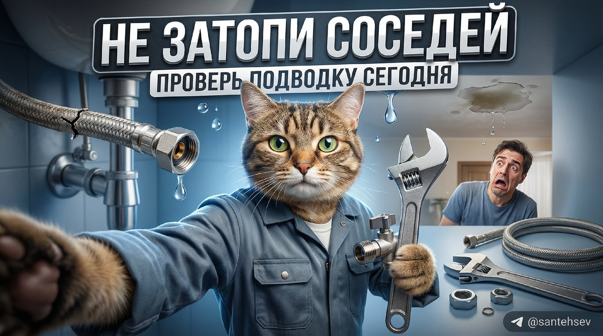 Как не затопить соседей: гибкая подводка и шланги под контролем